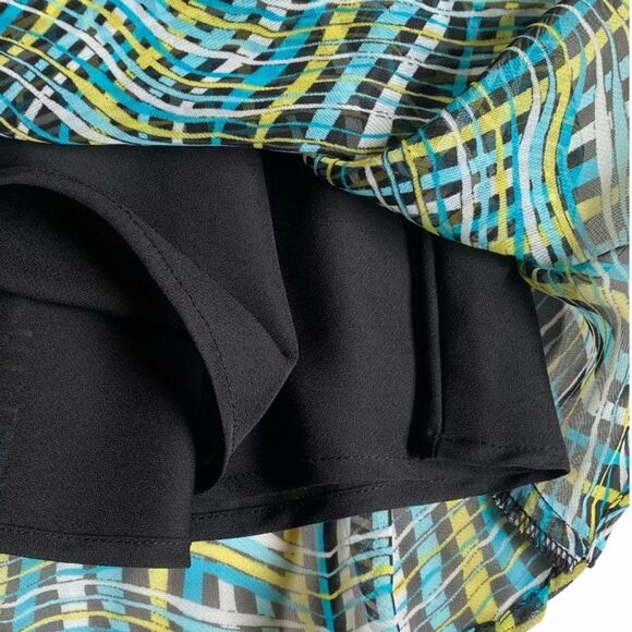 Cato Multicolor Elastic Waist Pull On Maxi Skirt Size M Abstract Scallop Hem - Picture 11 of 13